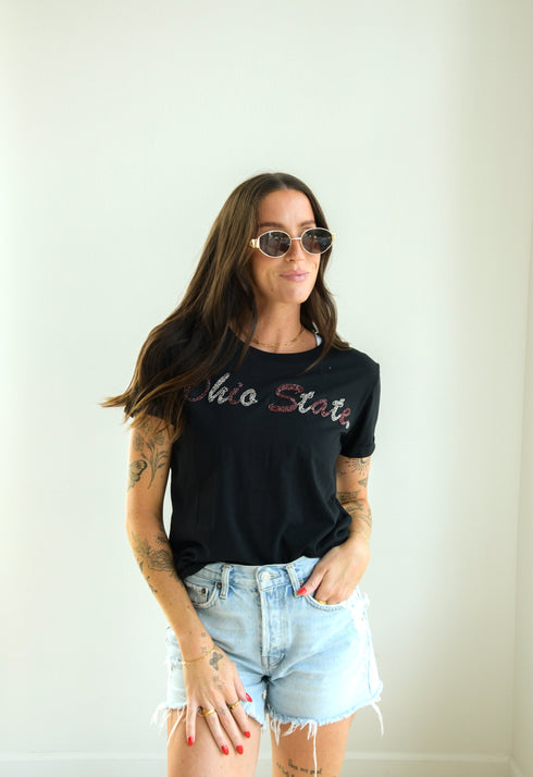 Ohio State Brodny Beaded Cuffed Tee